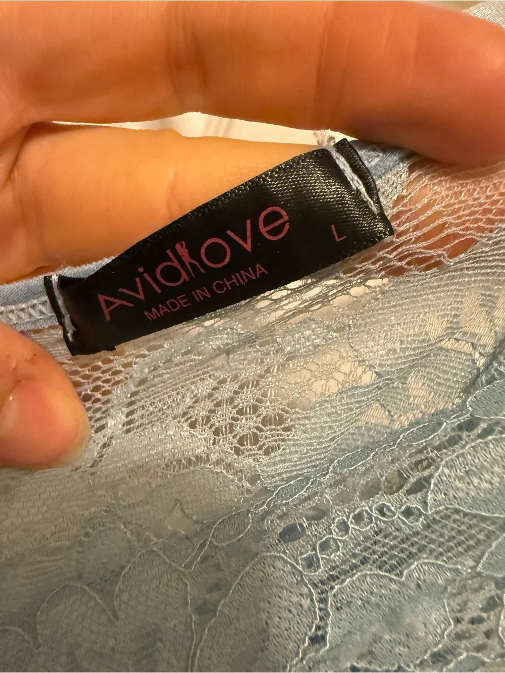 Light Blue Lace-Trim Nightgown